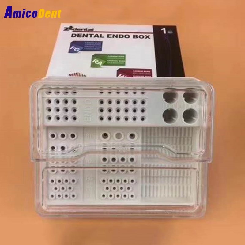 Autoclavable 9 Small Holes + 4 Big Holes + 1 Ponds Dental Plastic Endodontic Holder Solid core Endo Box