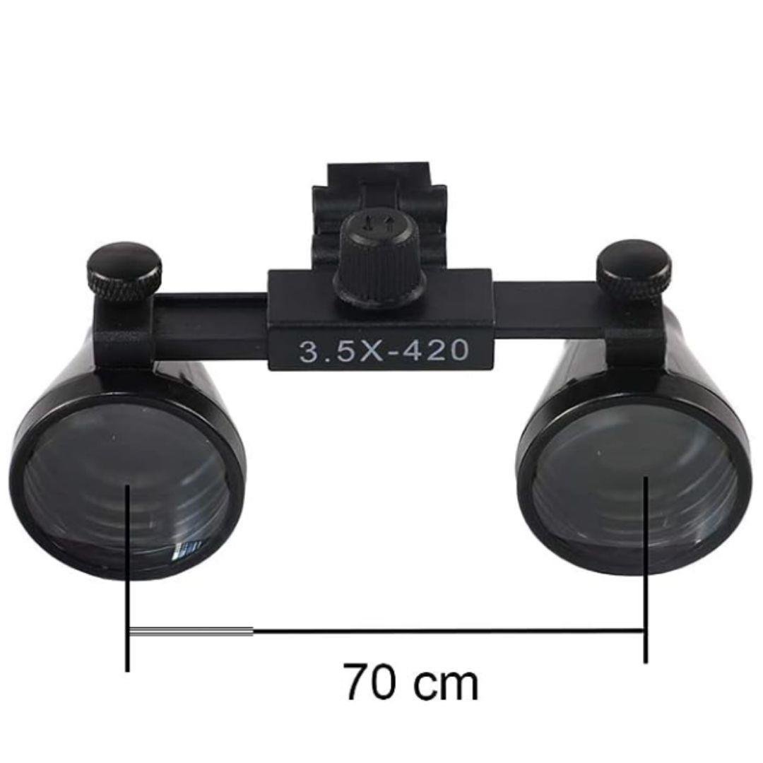 Barishan Medical Doctor Magnifying Glass Clip-On for Glasses 3.5X420 Compatible with All Glasses Variable Pupil Dental Loupes