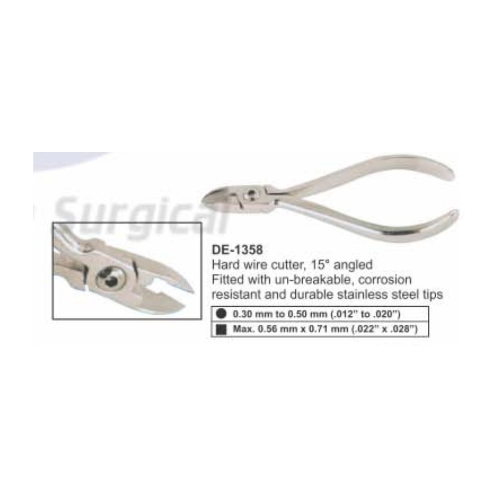 Dental L-Key Joint Pliers with 15 Degree Angled Hard Wire Cutter Un-Breakable Manual Pliers Fitted with Steel Plastic Material