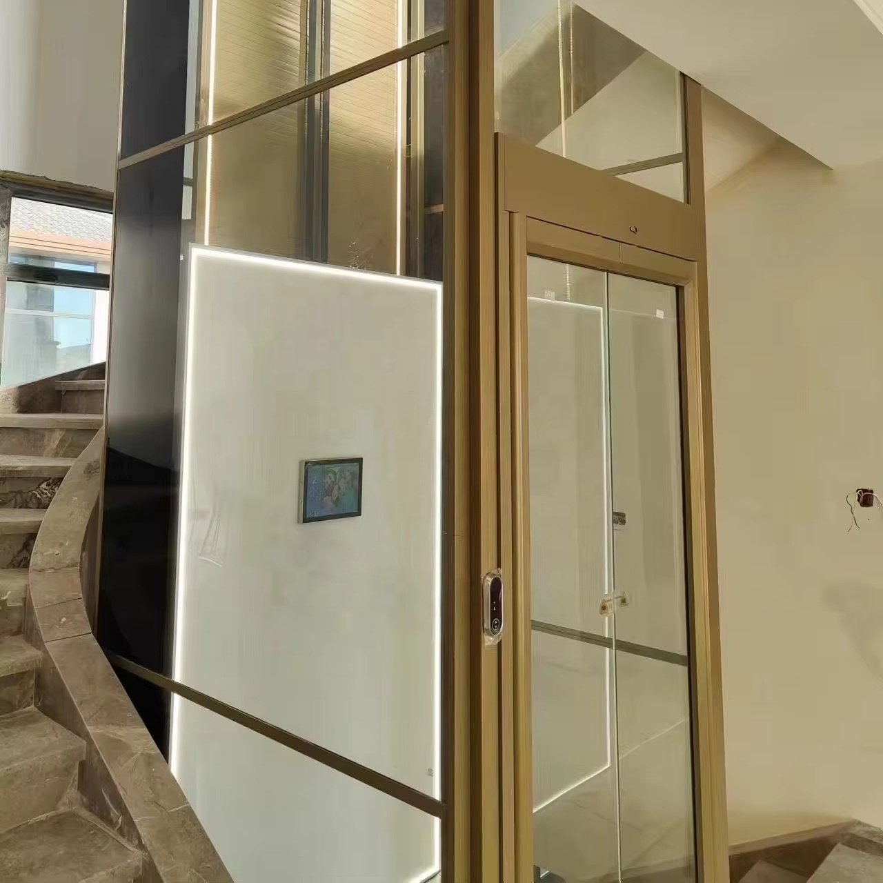 Manufacture house hold villa home small indoor lifter glass lifts and elevators 2-5 stops lifting equipment for 2 person with