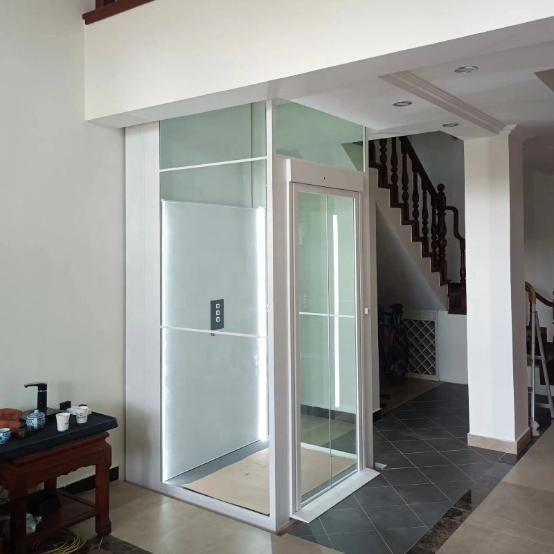 Manufacture house hold villa home small indoor lifter glass lifts and elevators 2-5 stops lifting equipment for 2 person with