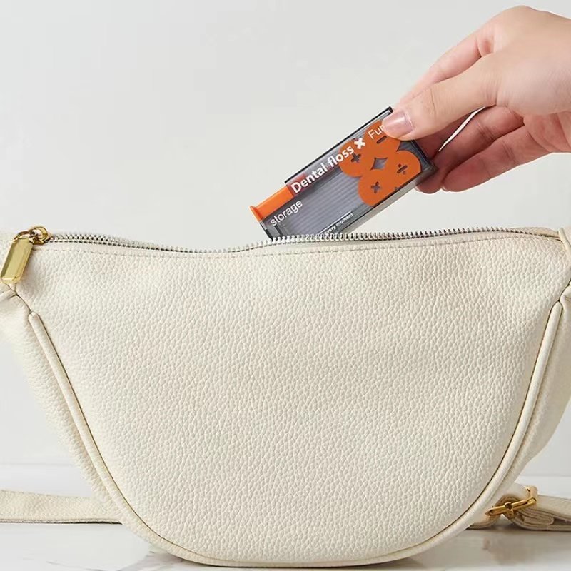 Portable Plastic Dental Floss Pick Dispenser In Storage Box Small Case Reusable Replaceable Holder Bulk For Travel