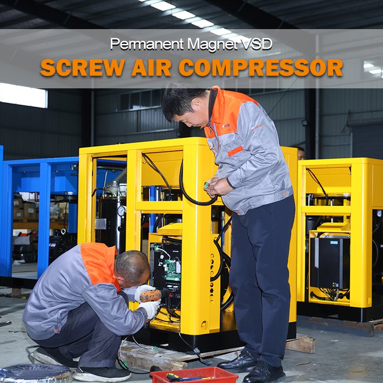 High quality wholesale screw compressor 7.5 KW oil less air compressor air silent 10bar for Farm Dental factory air compressors