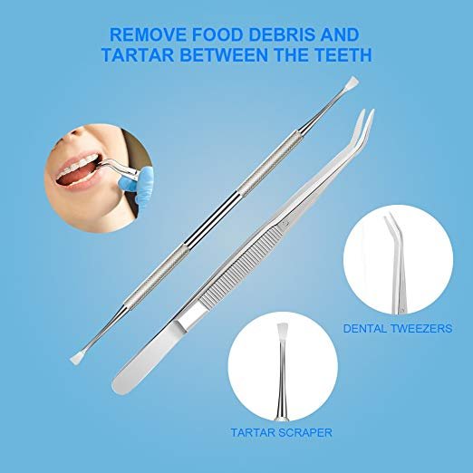 Dental Tools 6 PECS Dental Hygiene Kit Plaque and Tartar Remover, Tooth Pick, Dental Scale for Teeth with Mouth Mirror