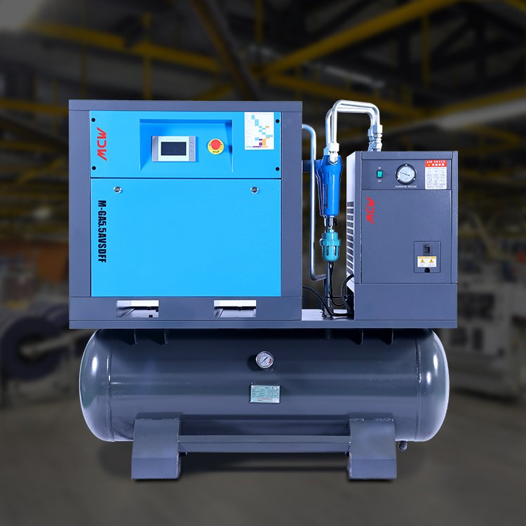 5.5KW 7 5HP VSD Integrated Air Compressor Screw Type 220V 60HZ With Air Dryer Rotary Screw Air Compressor