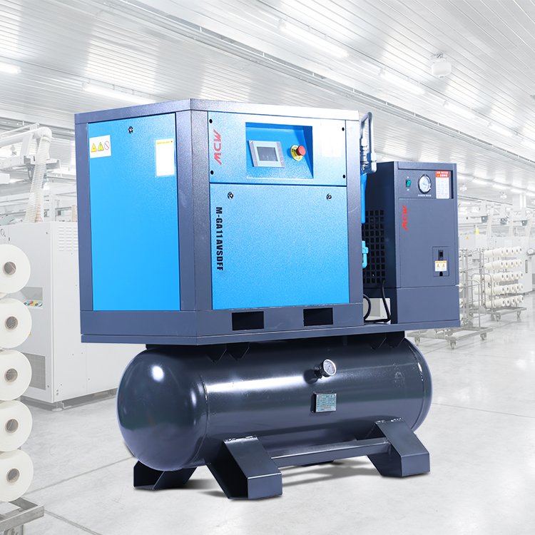 5.5KW 7 5HP VSD Integrated Air Compressor Screw Type 220V 60HZ With Air Dryer Rotary Screw Air Compressor