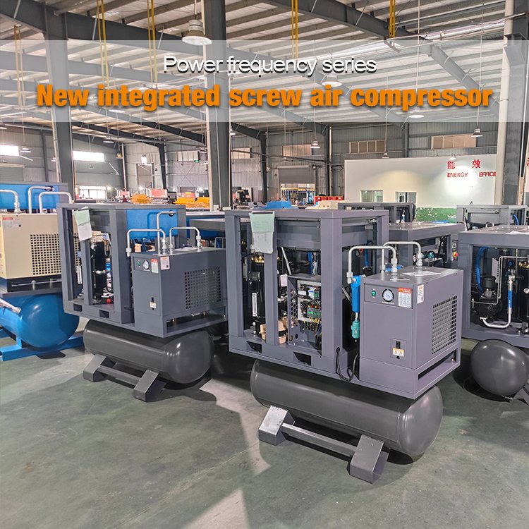 5.5KW 7 5HP VSD Integrated Air Compressor Screw Type 220V 60HZ With Air Dryer Rotary Screw Air Compressor