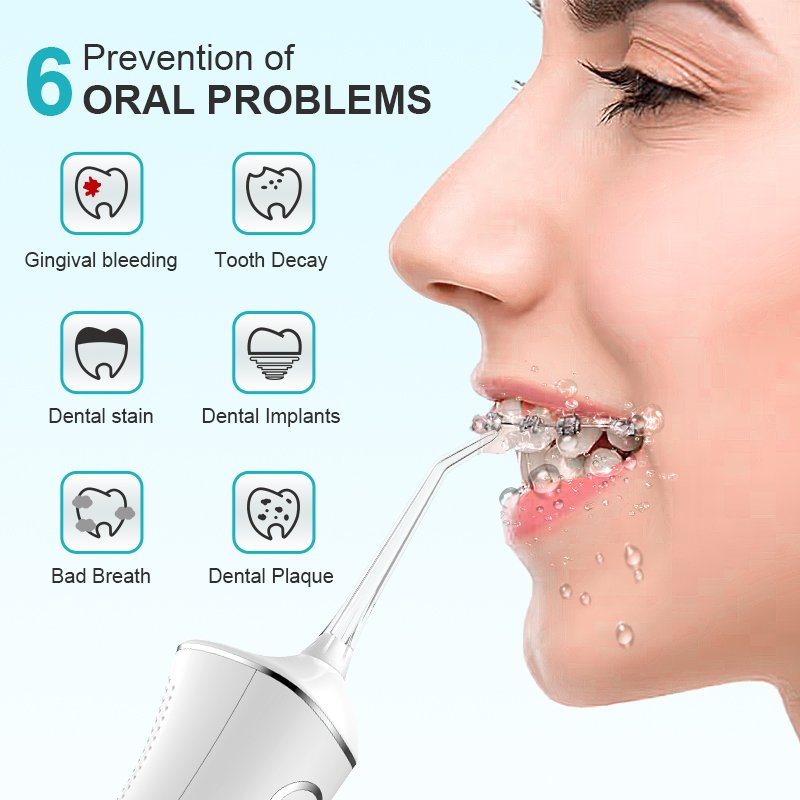 Water Pick Ipx7 Waterproof Rechargeable Cordless Electric Portable Jet Teeth Cleaning Dental Floss Oral Irrigator Water Flosser