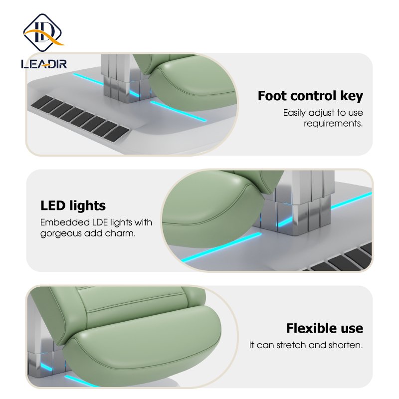 Leadir Modern Luxury Salon Furniture Electric 4 Motor Facial Massage Beauty Bed Spa For Beauty Salon