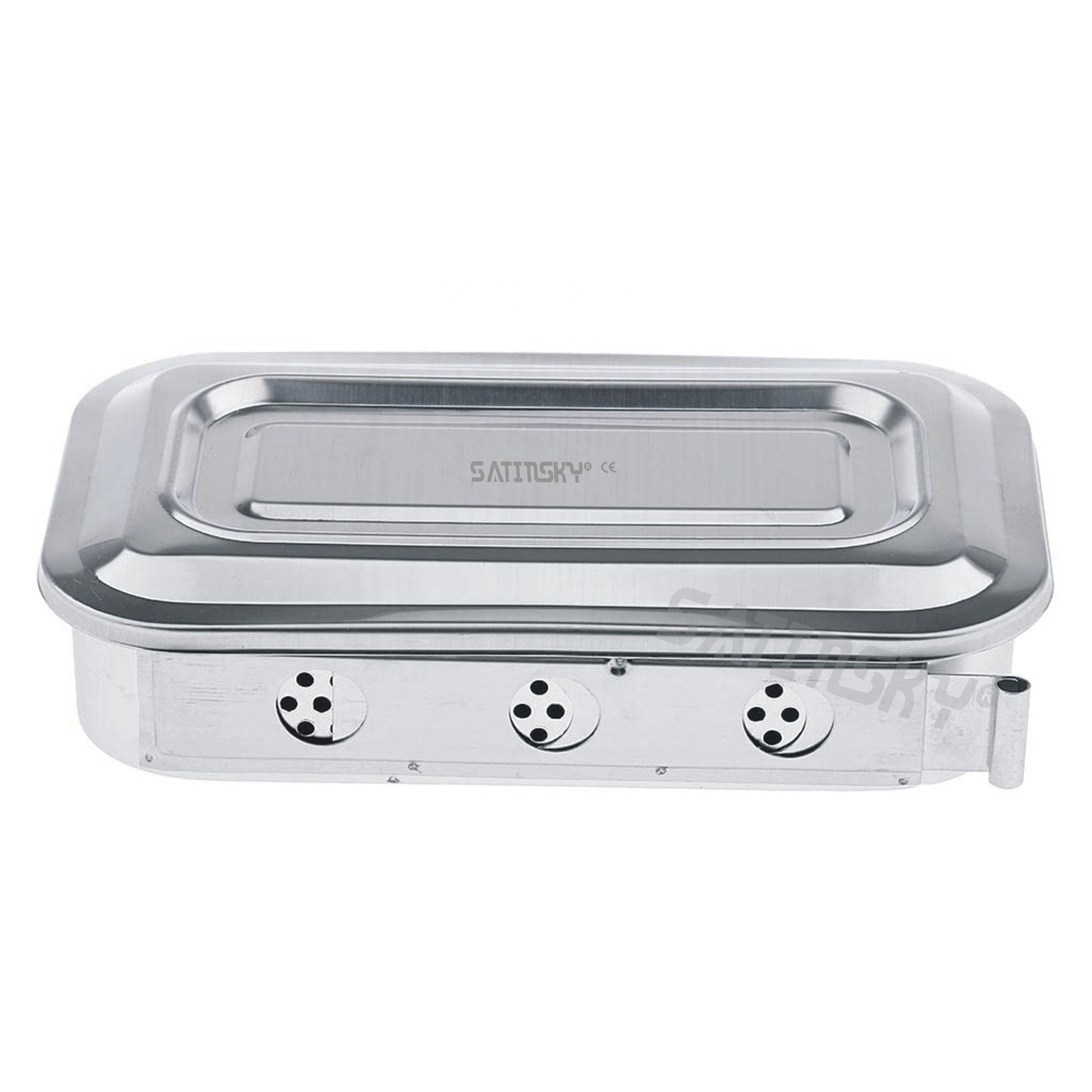 Stainless Steel Instrument Box with Lid Tray Organizer For Storage and Sterilization Surgical Lab Instrument Supplies