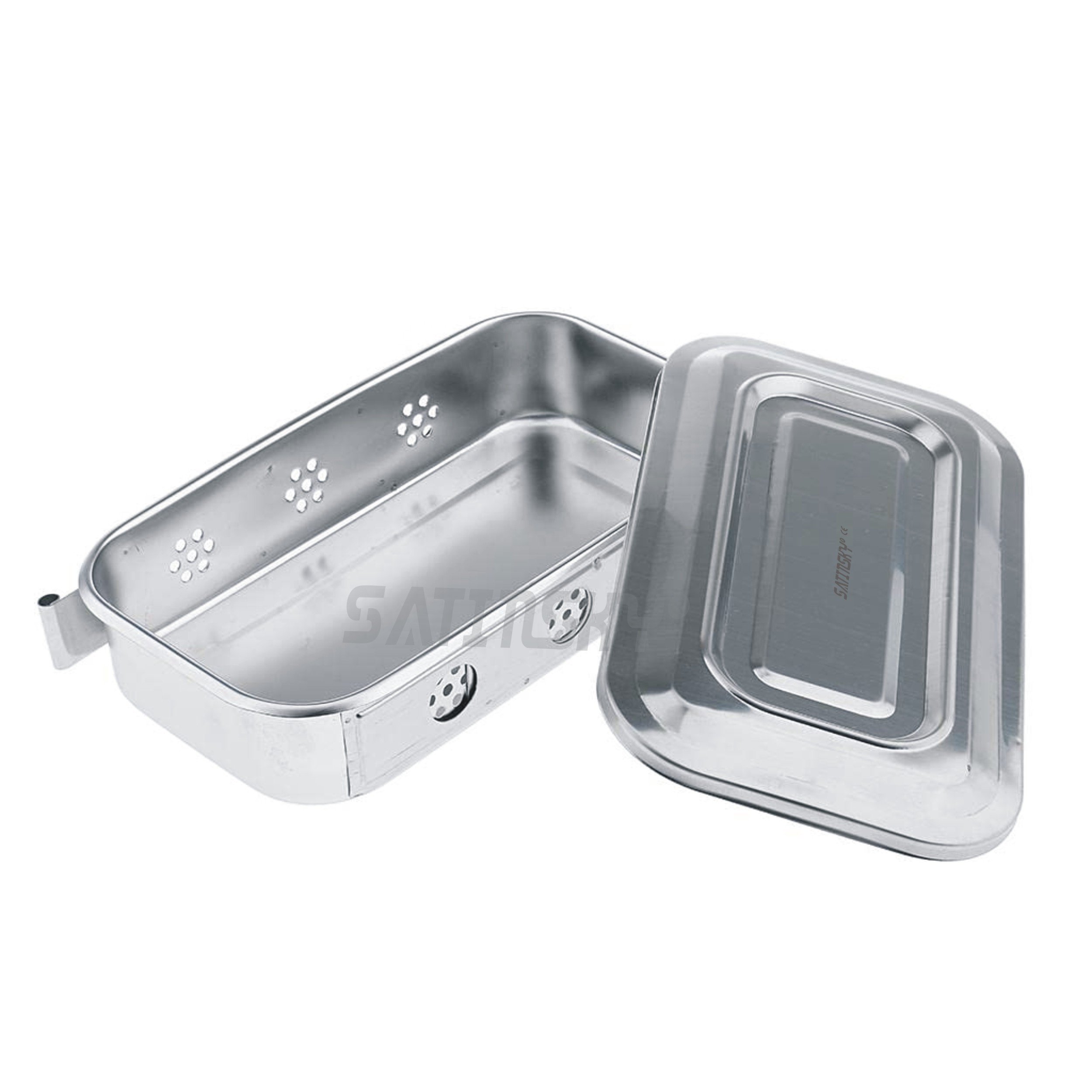 Stainless Steel Instrument Box with Lid Tray Organizer For Storage and Sterilization Surgical Lab Instrument Supplies