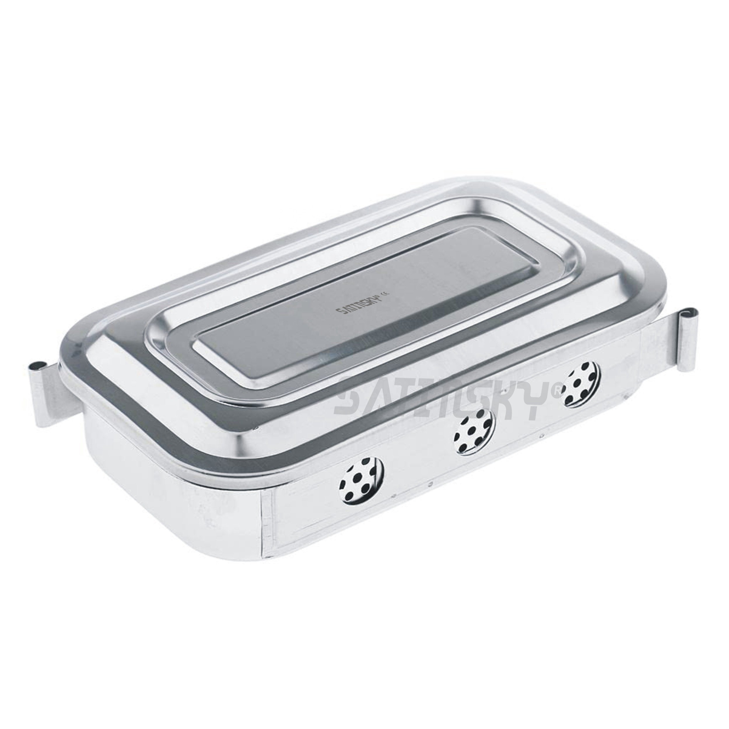 Stainless Steel Instrument Box with Lid Tray Organizer For Storage and Sterilization Surgical Lab Instrument Supplies