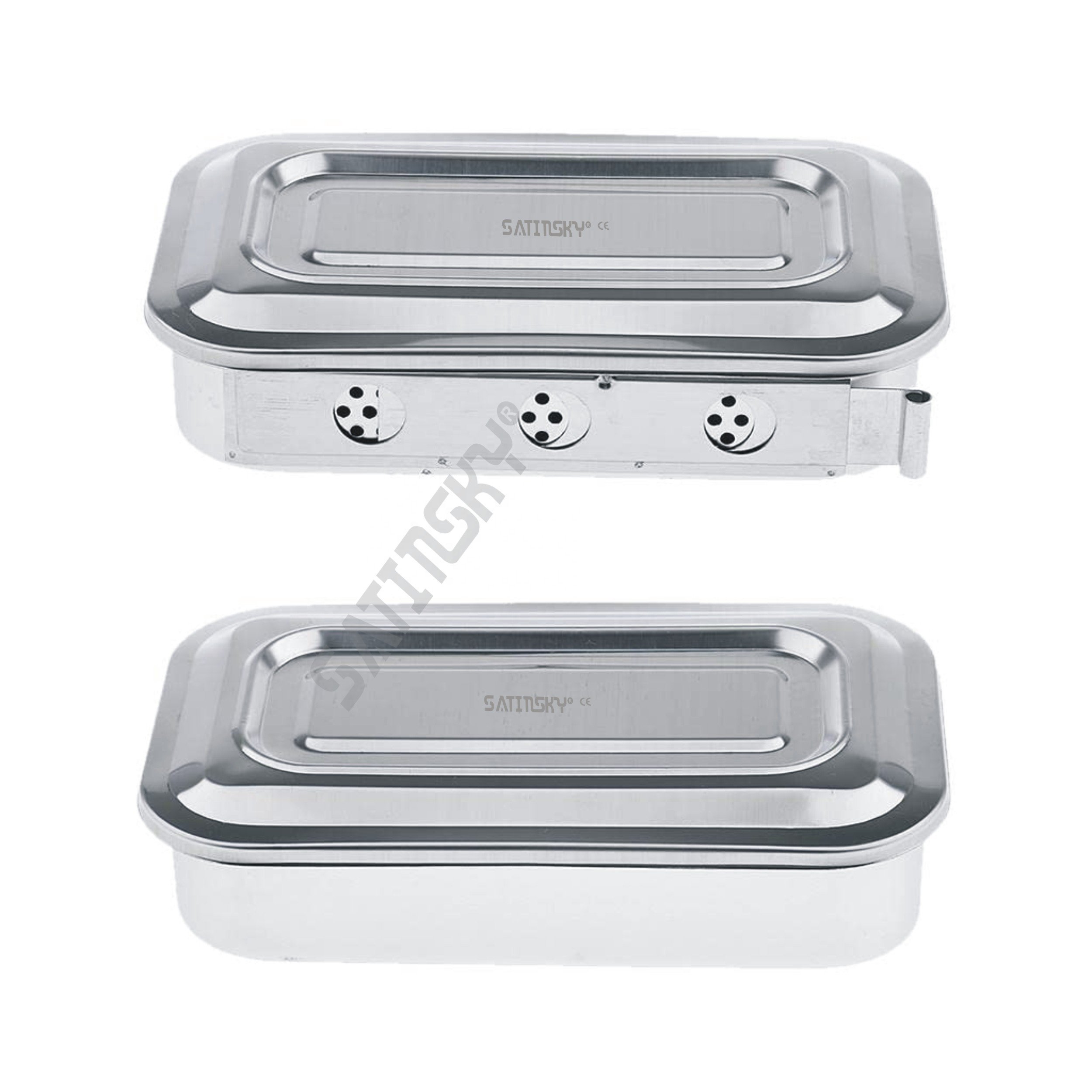 Stainless Steel Instrument Box with Lid Tray Organizer For Storage and Sterilization Surgical Lab Instrument Supplies