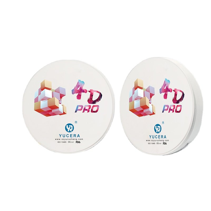 Yucera 4D Pro Multilayer Zirconia Block Open System Thickness 14/16/18mm 16 Colors for Dental Lab CadCam milling material