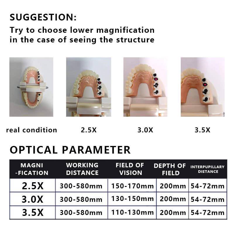 Burite 21A 2.5X Dental Portable Magnifier Dental Loupe Blue Plastic Frame Medical magnifier Other Dental Equipment