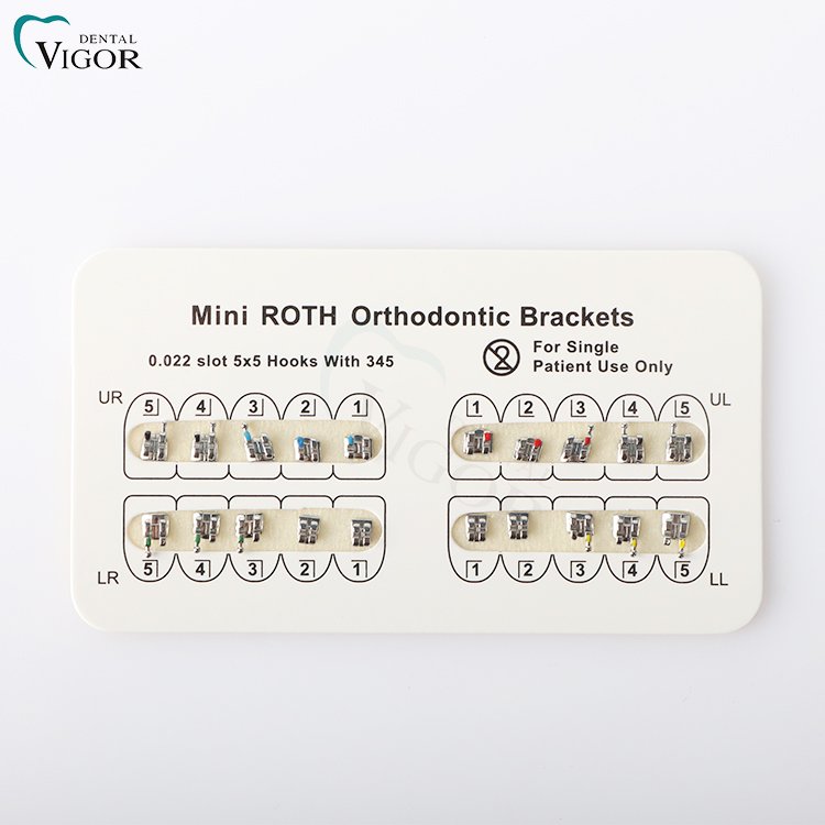 Dental Orthodontic Bracket Teeth Brace Roth Other Dental Equipments Mini Roth Metal Brackets Paper Package for Teeth