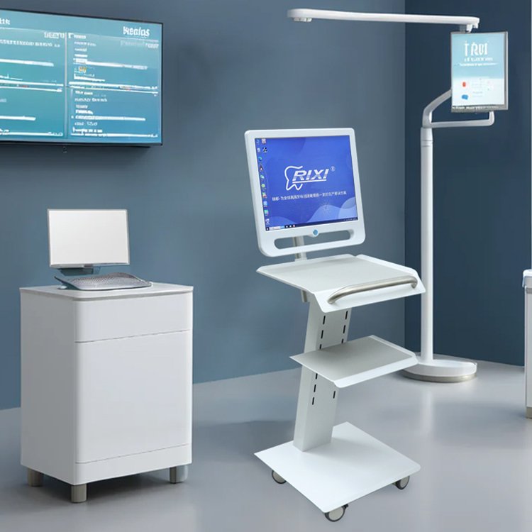 Dental Mobile Cart With Oral Camera Computer System 17 Inches Medical Intra Oral Camera With Mobile Cart