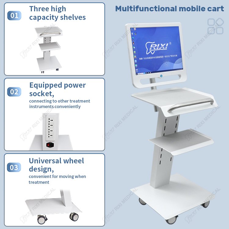 Dental Mobile Cart With Oral Camera Computer System 17 Inches Medical Intra Oral Camera With Mobile Cart