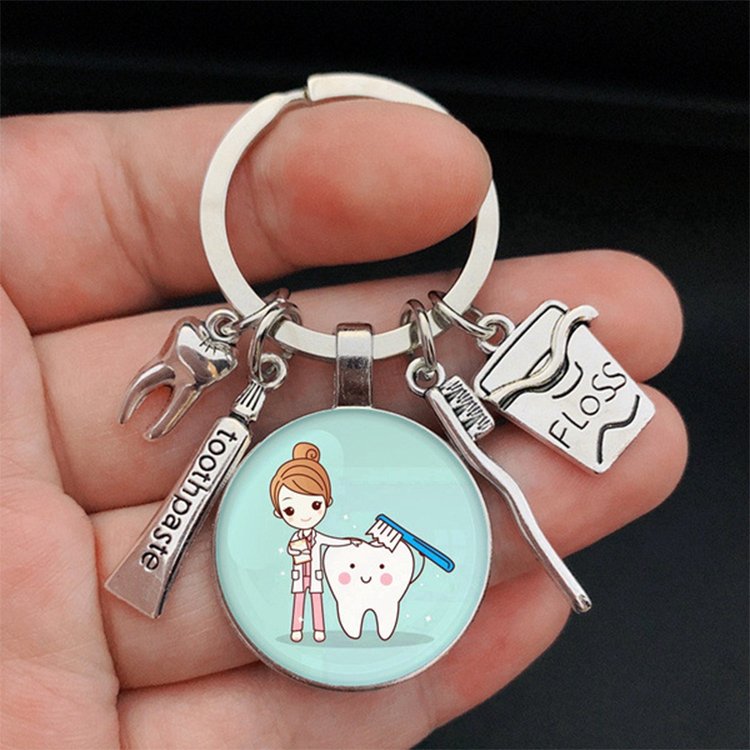G108 Teeth Toy Tooth Shaped Beautiful Dental Key Chain