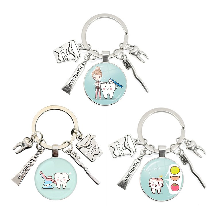 G108 Teeth Toy Tooth Shaped Beautiful Dental Key Chain