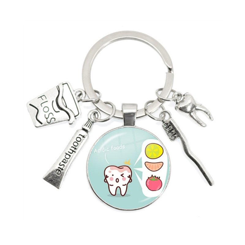 G108 Teeth Toy Tooth Shaped Beautiful Dental Key Chain