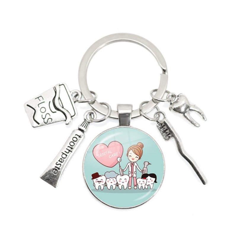 G108 Teeth Toy Tooth Shaped Beautiful Dental Key Chain