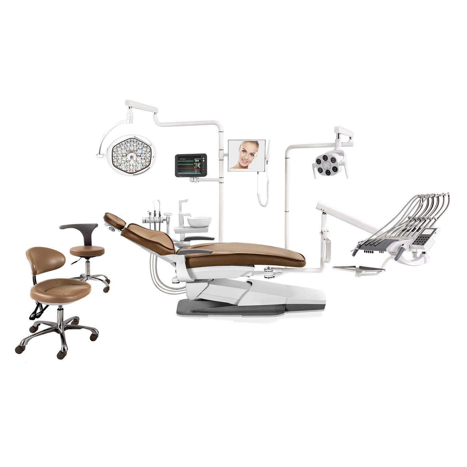 Luxury yadeng dental chair with Operating Light Lamp Spittoon and Tray Price of Dental Chair