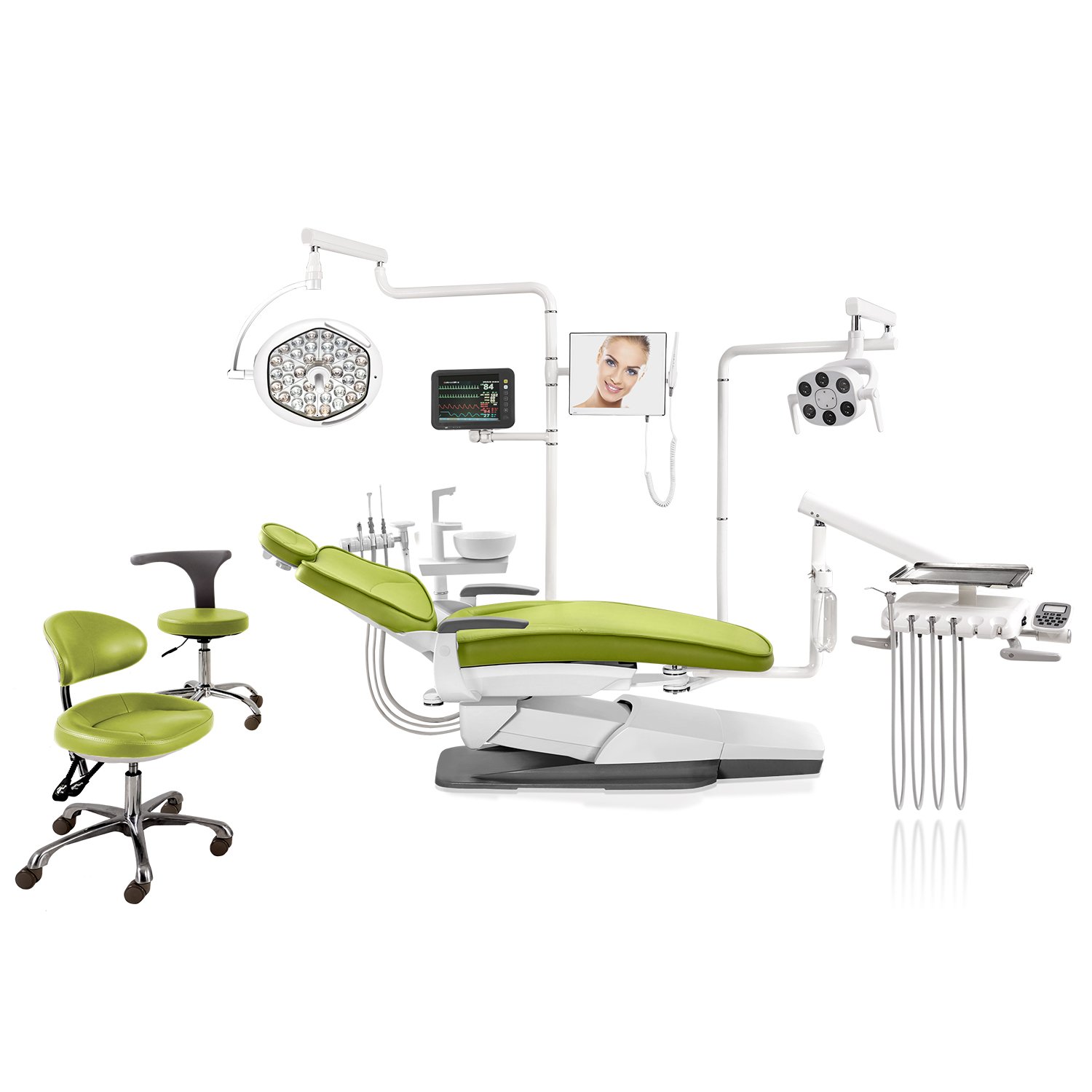 Luxury yadeng dental chair with Operating Light Lamp Spittoon and Tray Price of Dental Chair