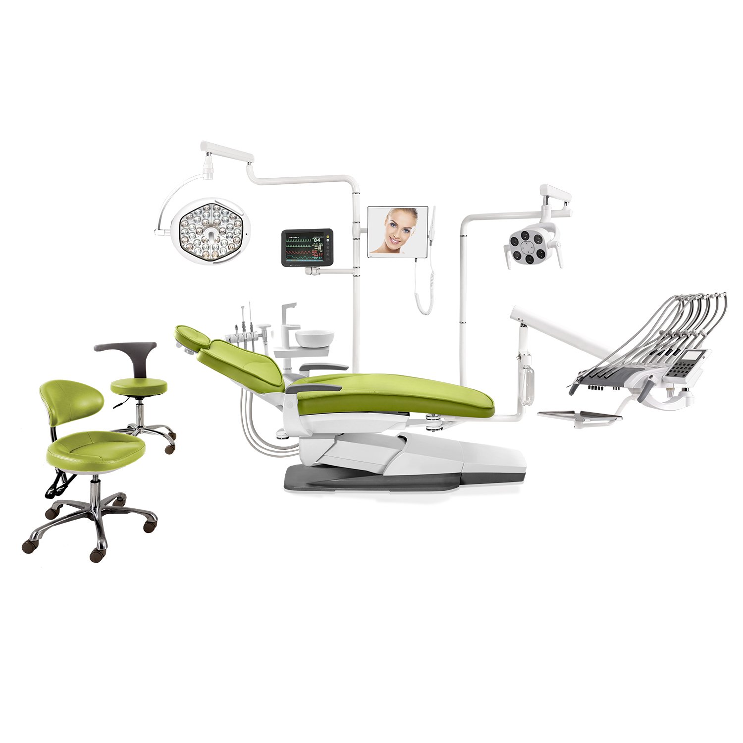 Luxury yadeng dental chair with Operating Light Lamp Spittoon and Tray Price of Dental Chair