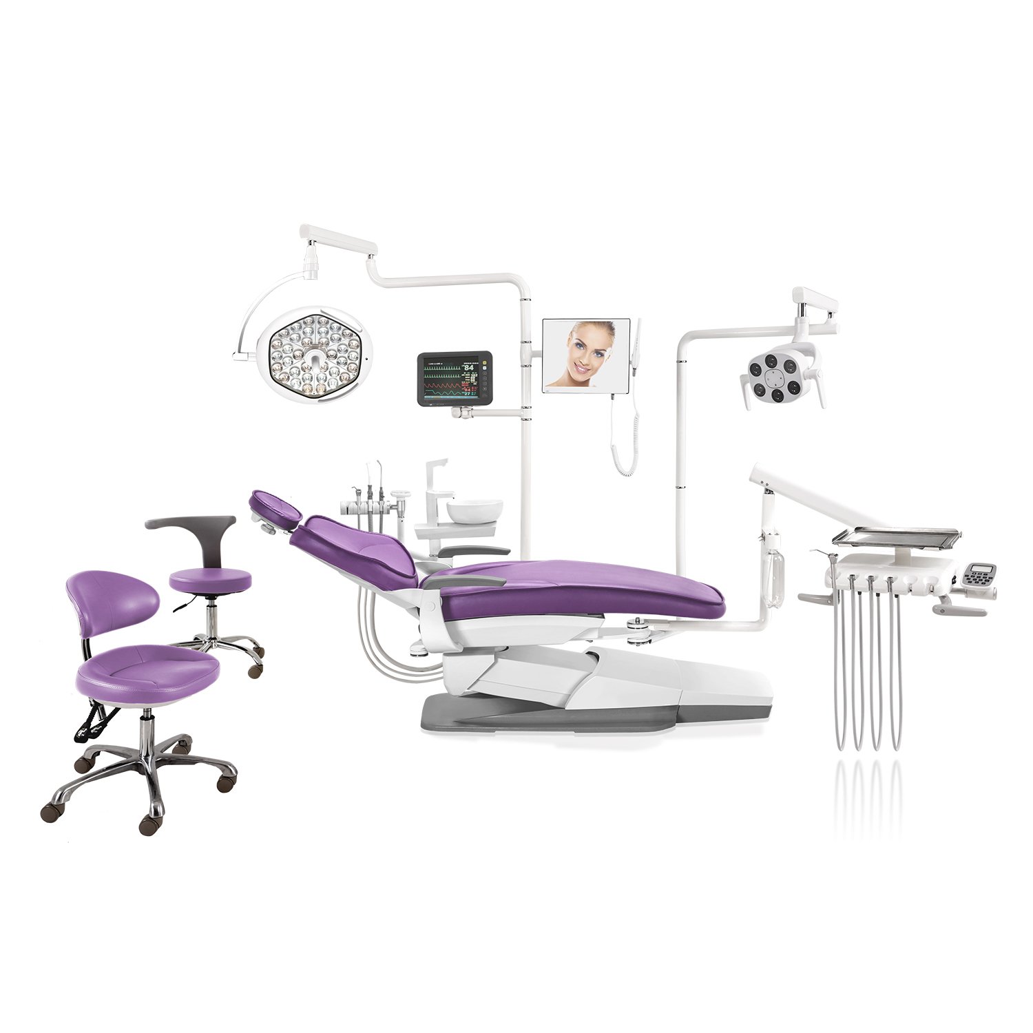 Luxury yadeng dental chair with Operating Light Lamp Spittoon and Tray Price of Dental Chair