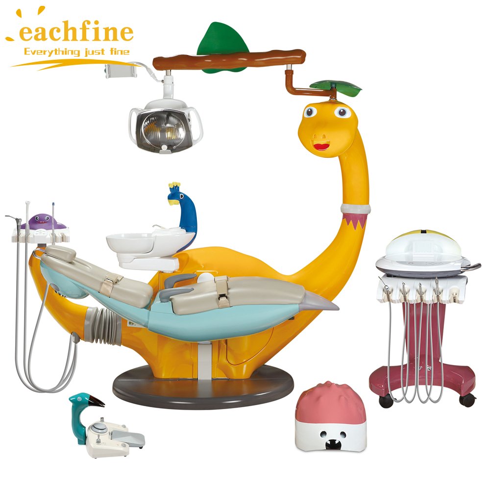 Lovely Pediatric Safe Medical Hospital Dental Clinic Cute Dolphin Dinosaur Children Electric Kids Dental Chair Unit