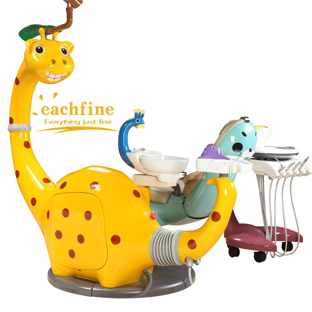 Lovely Pediatric Safe Medical Hospital Dental Clinic Cute Dolphin Dinosaur Children Electric Kids Dental Chair Unit