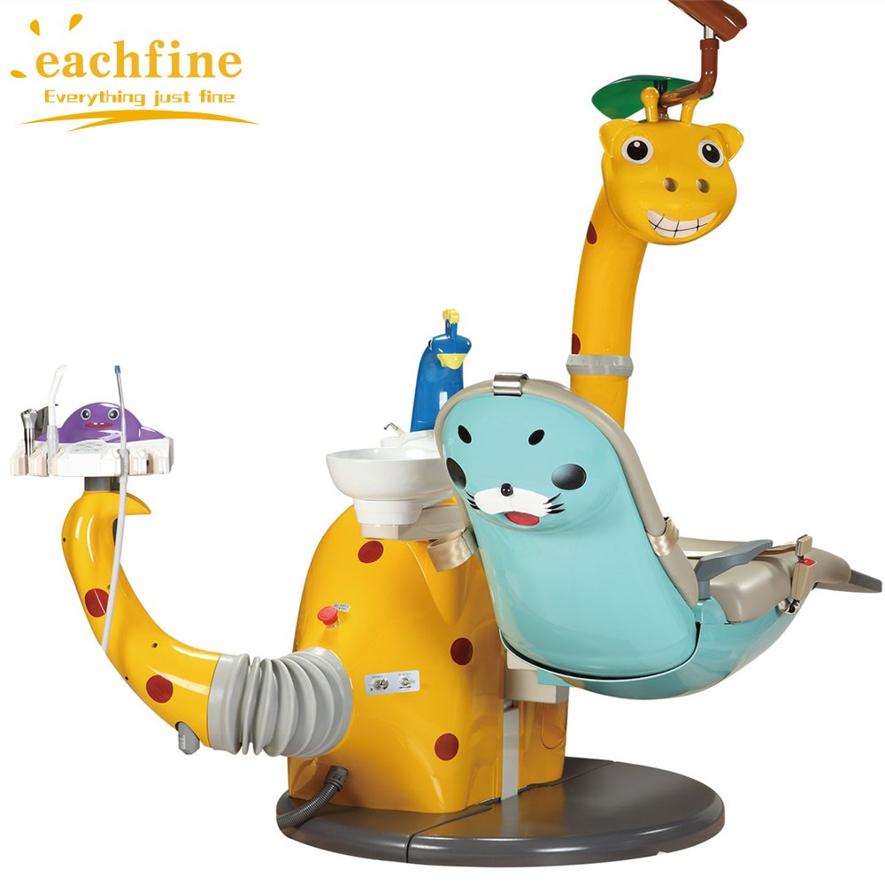 Lovely Pediatric Safe Medical Hospital Dental Clinic Cute Dolphin Dinosaur Children Electric Kids Dental Chair Unit