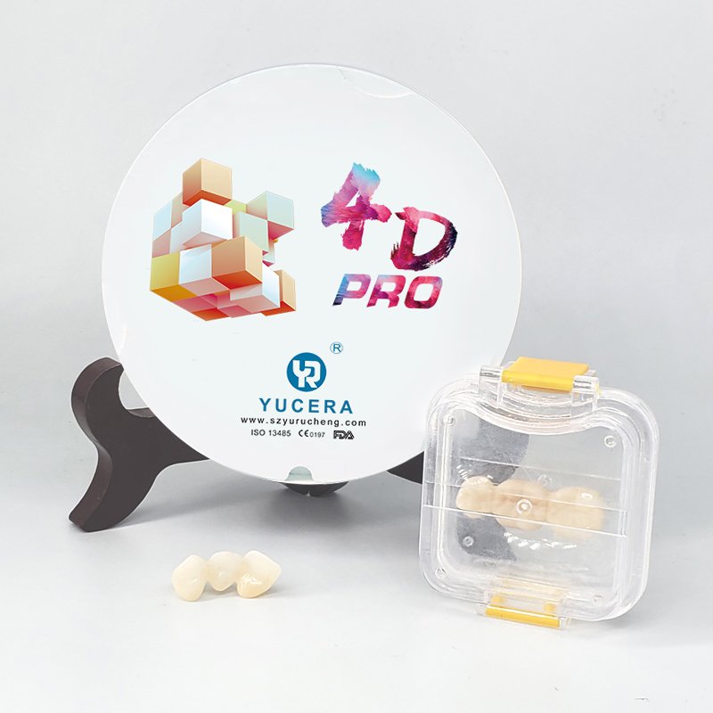 Yucera 4D Pro multilayer dentaldiscs for Dental Lab CAD/CAM better Translucency Zirconia Disc 700-1200Mpa factory price