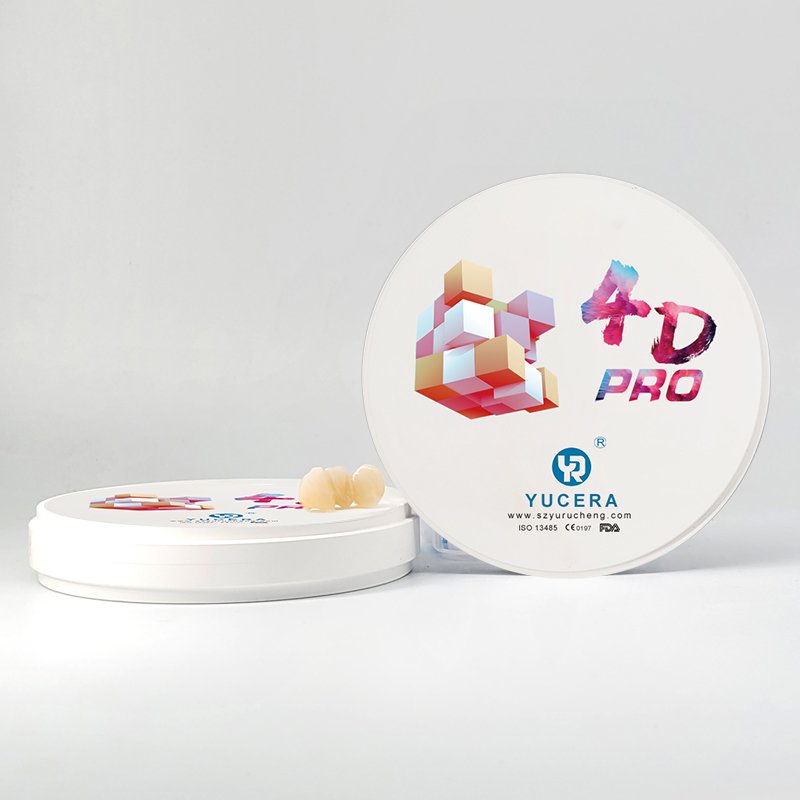 Yucera 4D Pro multilayer dentaldiscs for Dental Lab CAD/CAM better Translucency Zirconia Disc 700-1200Mpa factory price