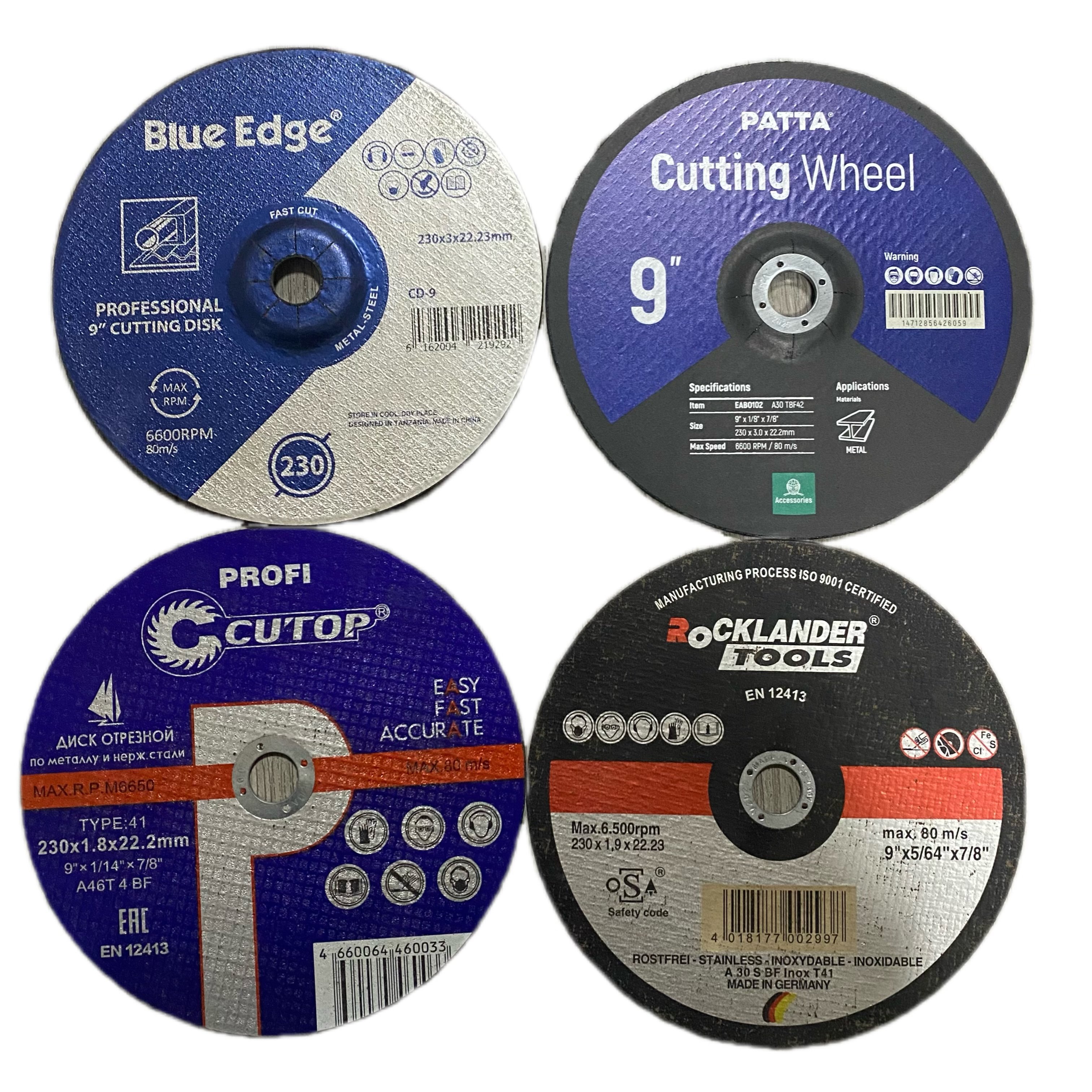9'' 230x3x22.2mm abrasive tools metal cutting disc cut off wheel for metal
