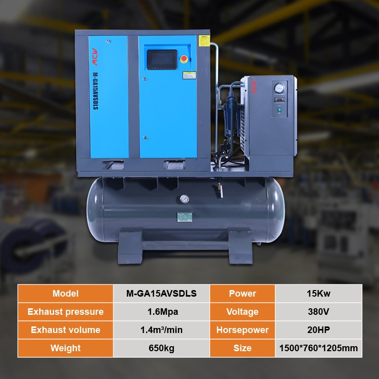 All In One Air Compressors 15KW/5.5KW/7.5KW/11KW VSD 380V 50HZ 3 Phase 8 Bar Combined Screw Air Compressors Compressor machinery