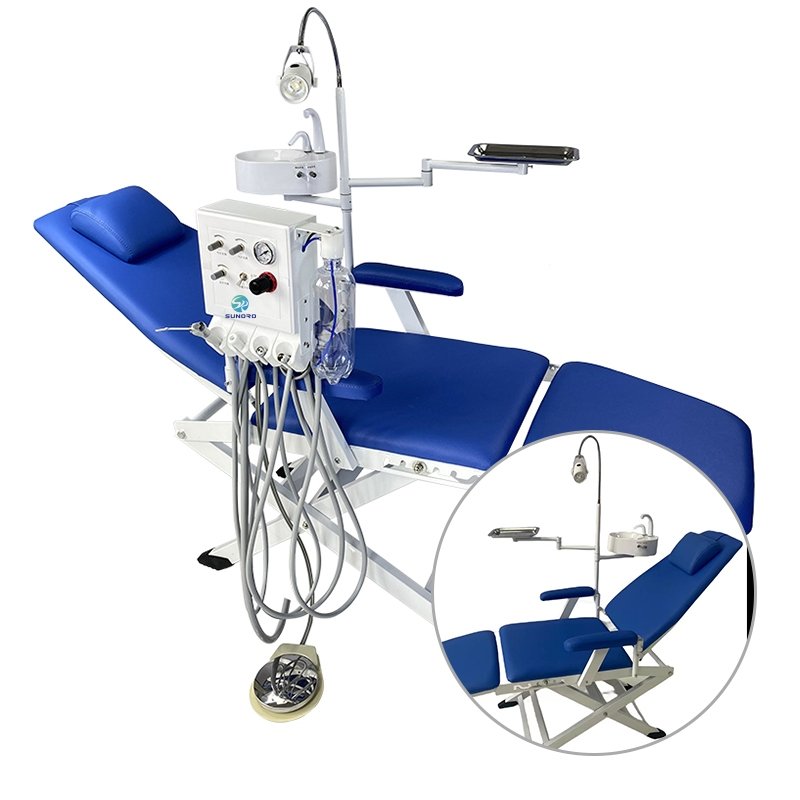 Other Dental Equipments New Arrival Dental Unit Chair Wooden Case CE Cheap Price Foldable Mobile Portable Dental Chair Class II