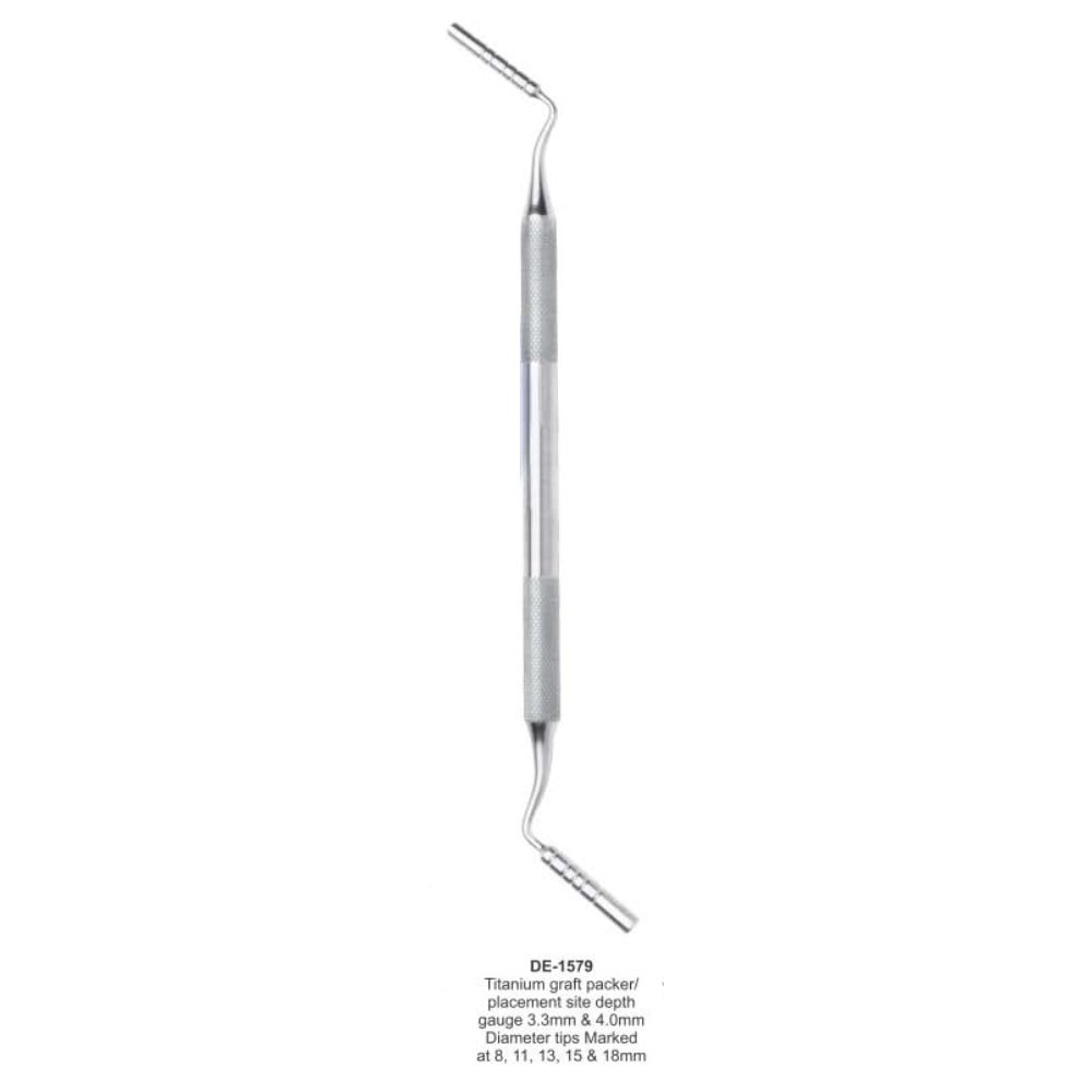 Latest Dental Implant, Titanium Graft Packer / Placement side depth gauge 3.3 mm & 4 mm