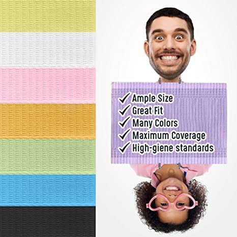 Best Price Disposable 2 ply tissue waterproof pink dental bib for other dental equipments