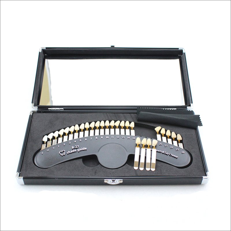 27 Colors Handheld Tooth Bleaching Shade Chart Comparator Teeth Color Shade Guide