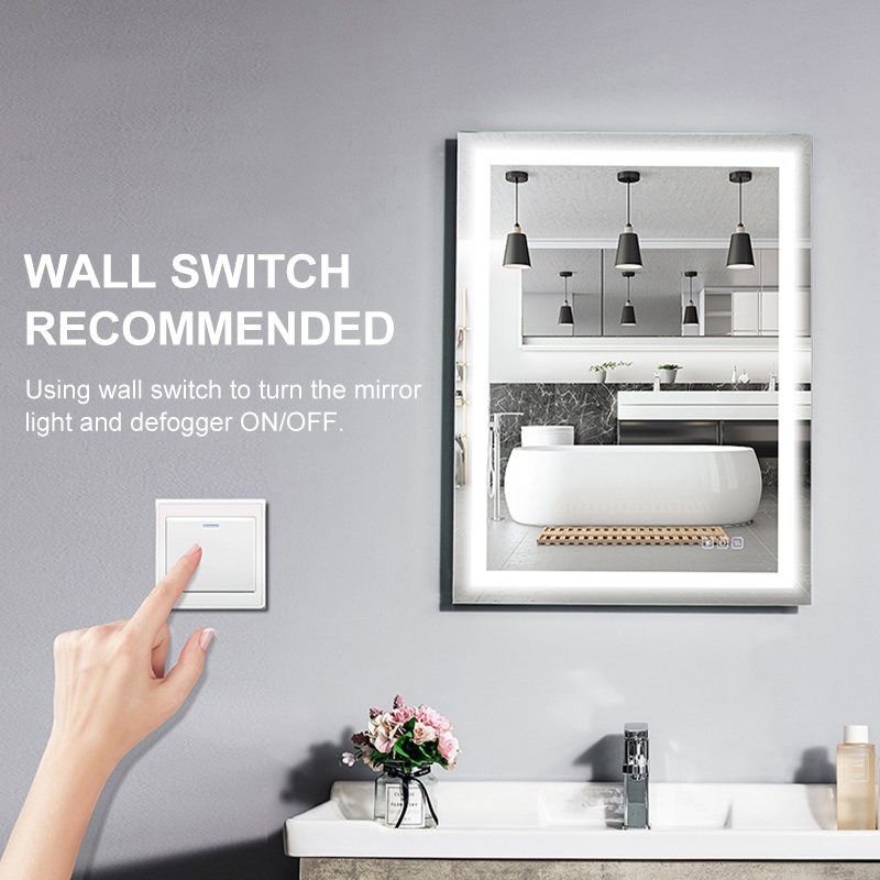 hot selling bathroom accessories set 6 piece modern Adjust Brightness Makeup Mirror Bathroom Anti-Fog Mirror