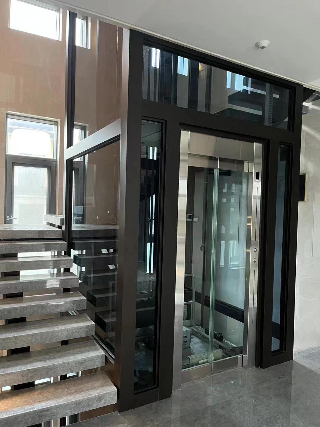 Shopping mall small home safety lifts and elevators stairs with glass construction hoists disabled lifting platforms for older