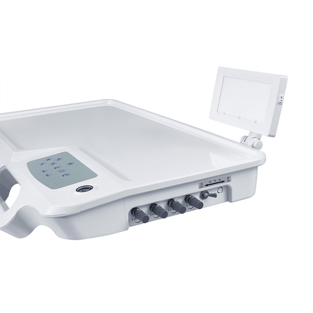 economic dentist equipment with dental lamp and doctor tray