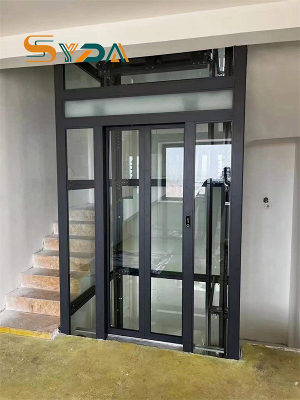 Small 3 person glass lift luxury small home villa lifts and elevators for warehouse buildings older make in China with god price