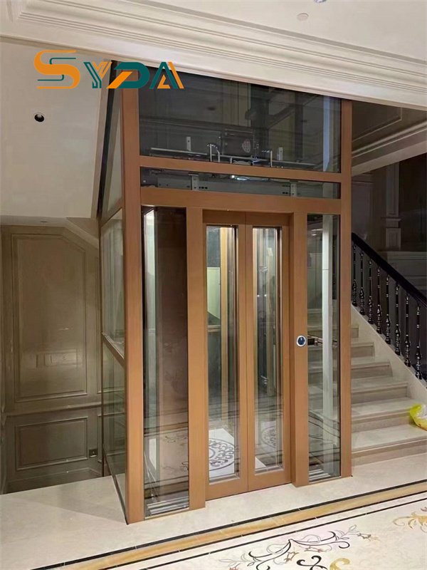 Small 3 person glass lift luxury small home villa lifts and elevators for warehouse buildings older make in China with god price