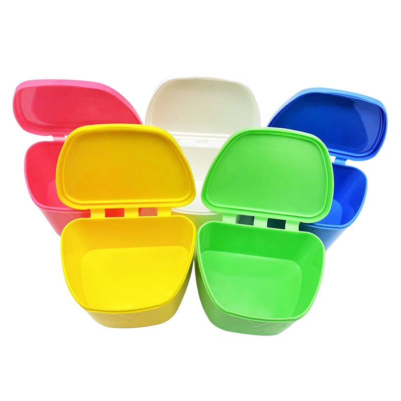 Color portable tooth storage box dental supplies plastic orthodontic retainer denture box