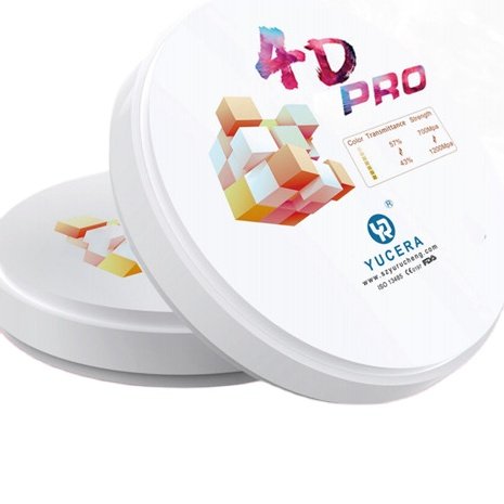 Yucera 4D 98-A2 Multilayer Pro Zirconia Block Open System Thickness 14/16/18mm 16 Colors for Dental Lab CadCam milling material