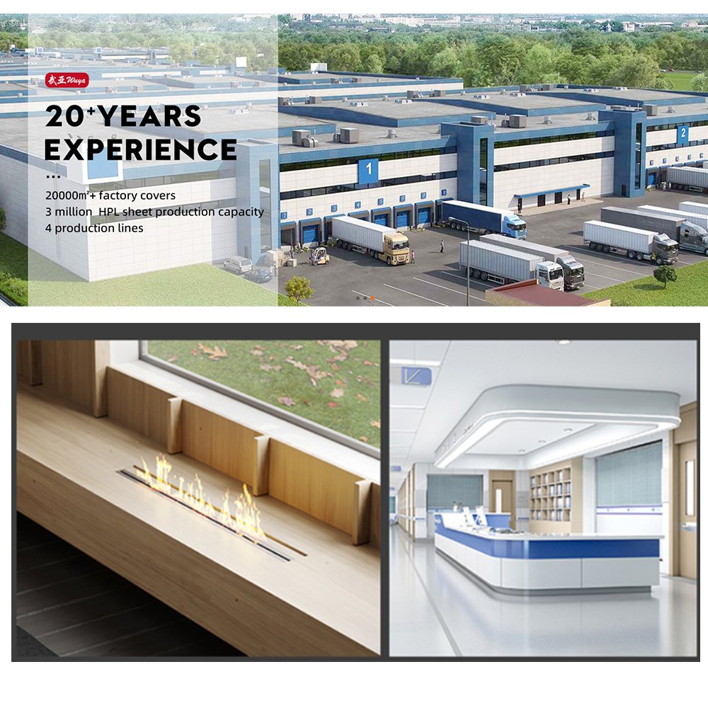 YA MING Hot Sale Factory Directhpl facade panelChemical Resistant White table for Laboratory Antibacterial Compact Laminate