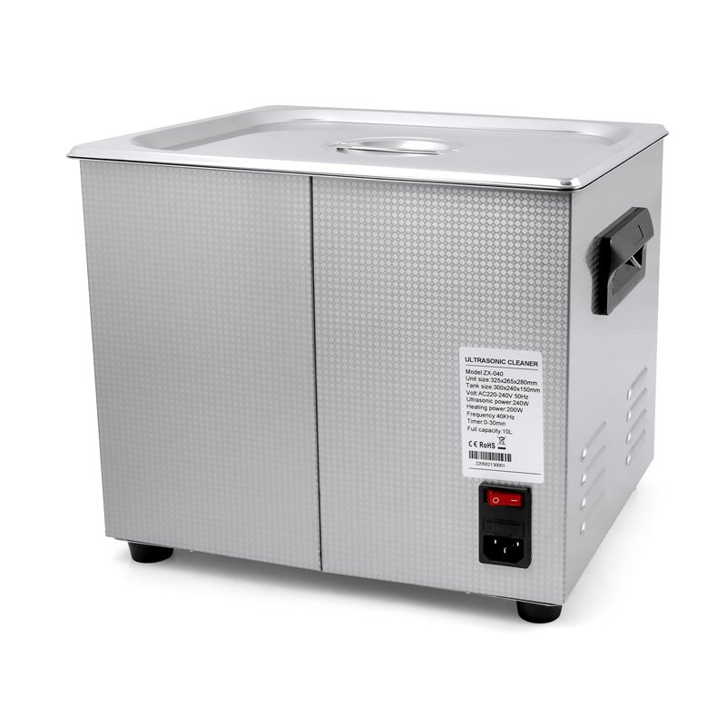 Ultrasonic Cleaner 10L Stainless Steel Bath 360W Mechanical Timer Industrial Equipment 220V Lab Dental Sonic Washer